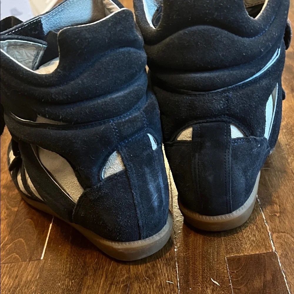 Isabel Marant Beckett sneaker with built in wedge Bluish Black and White - Picture 4 of 6